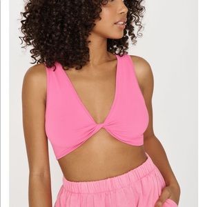 Garage Pink Twisted Reversible Cropped Tank Top